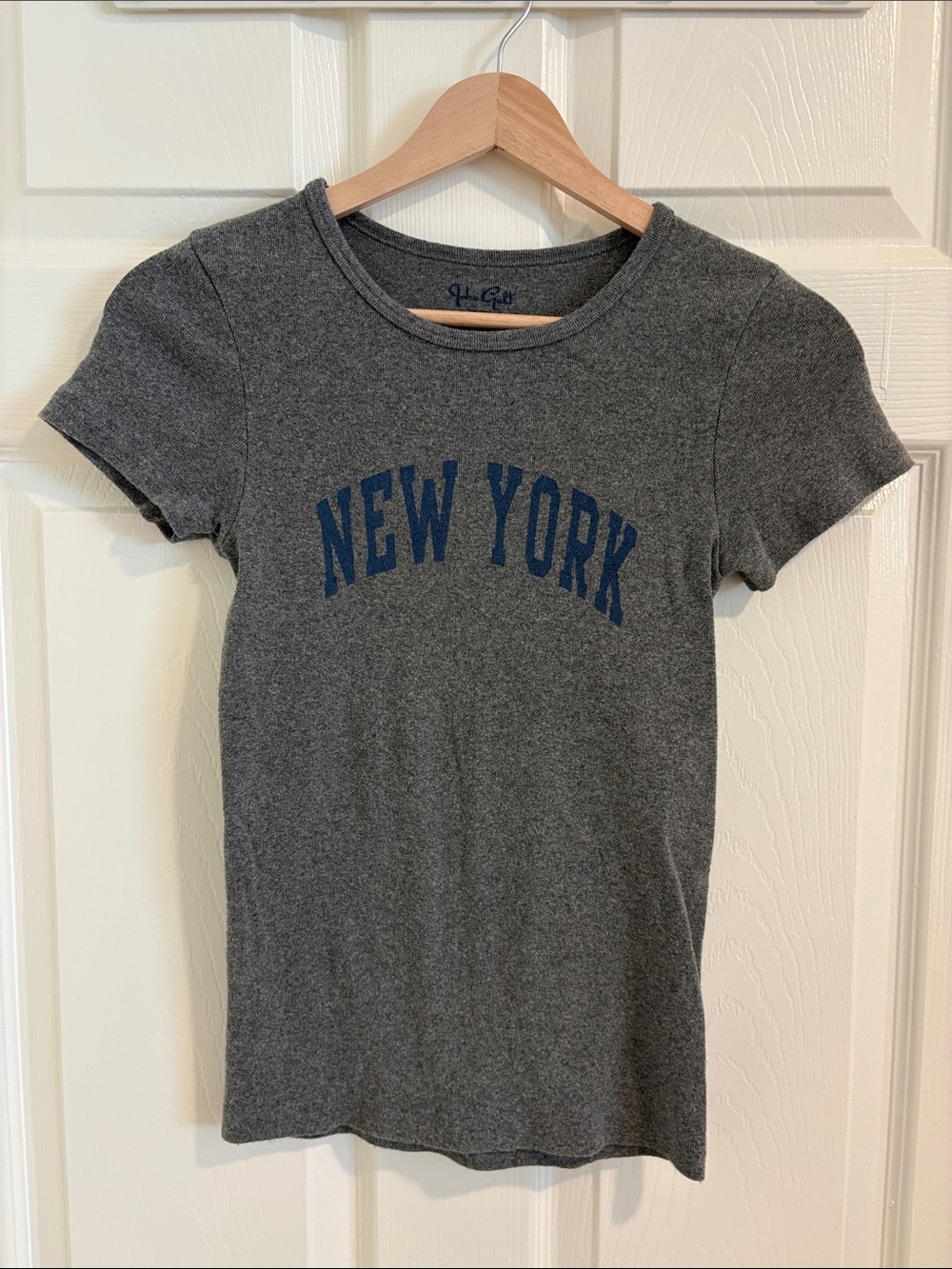 Brandy Melville Grey Tee with Navy "New York" Graphic